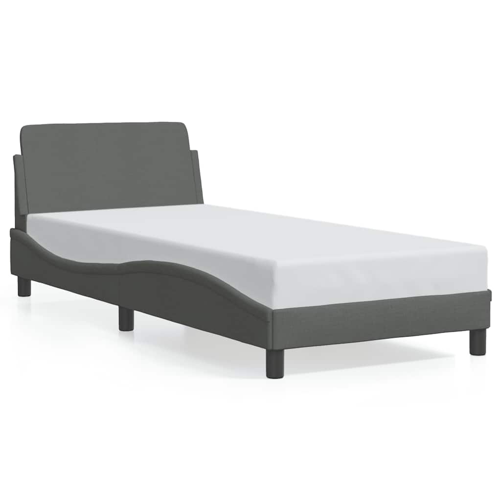 Sengeramme Dover mørkegrå 90x190 cm stoff