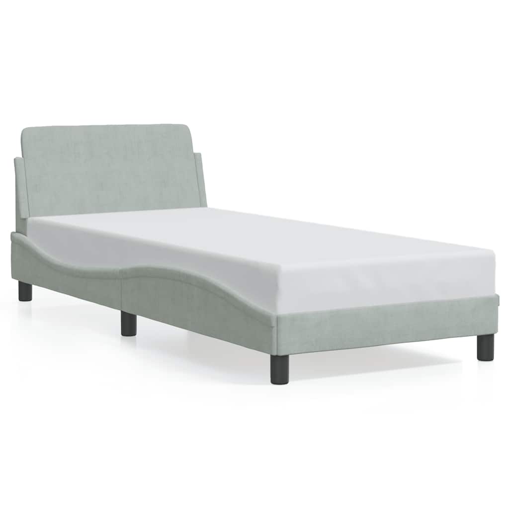 Sengeramme Dover lysegrå 90x190 cm fløyel
