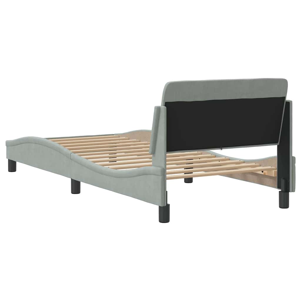 Sengeramme Dover lysegrå 90x190 cm fløyel