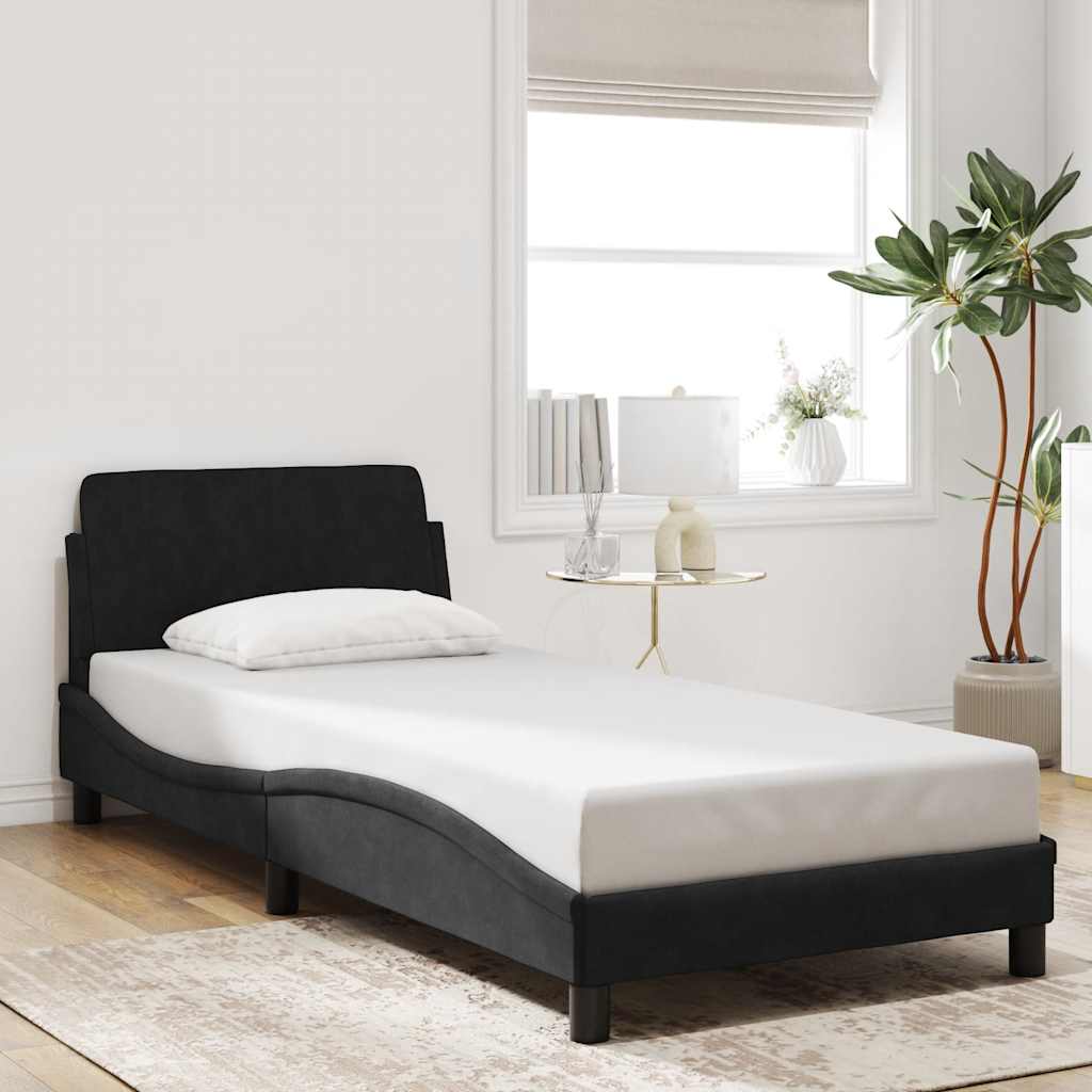 Sengeramme Dover svart 90x190 cm fløyel
