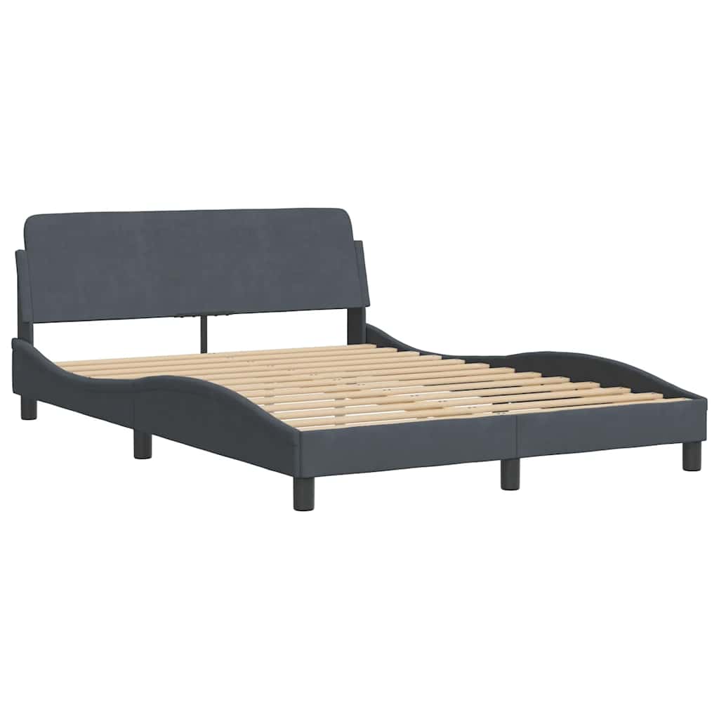 Sengeramme Dover mørkegrå 135x190 cm fløyel