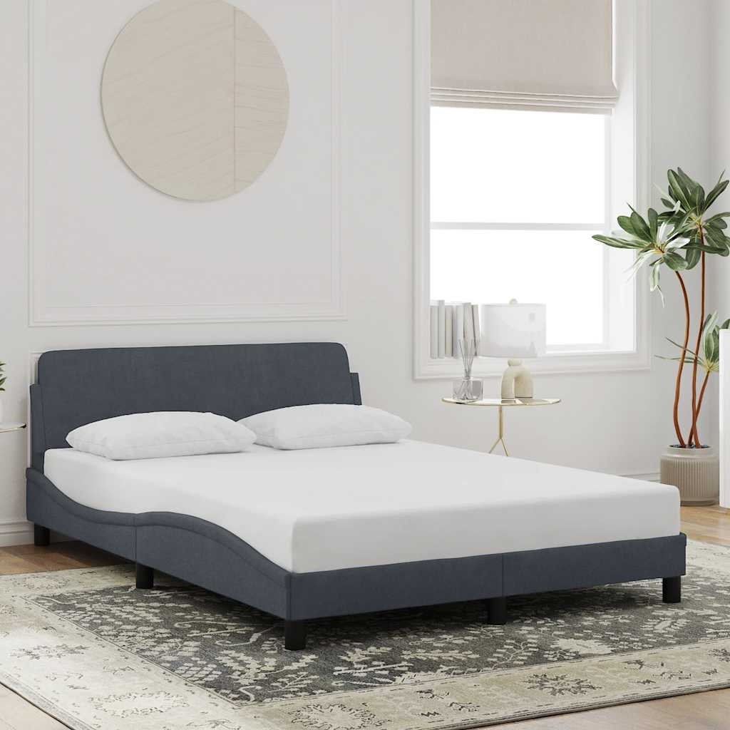 Sengeramme Dover mørkegrå 135x190 cm fløyel