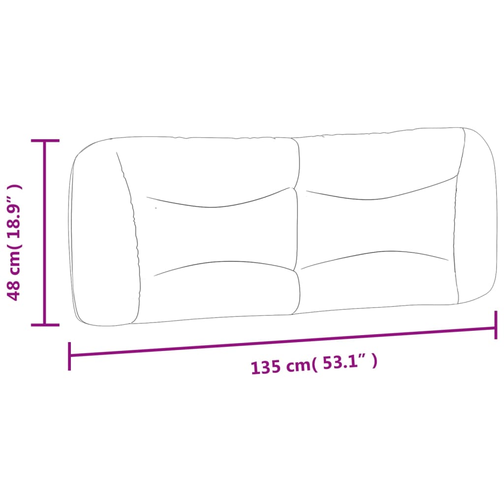 Pute for hodegavl svart 135 cm kunstlær