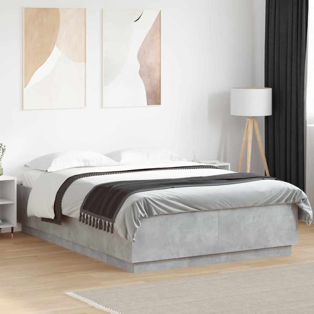 Sengeramme betonggrå 160x200 cm konstruert tre