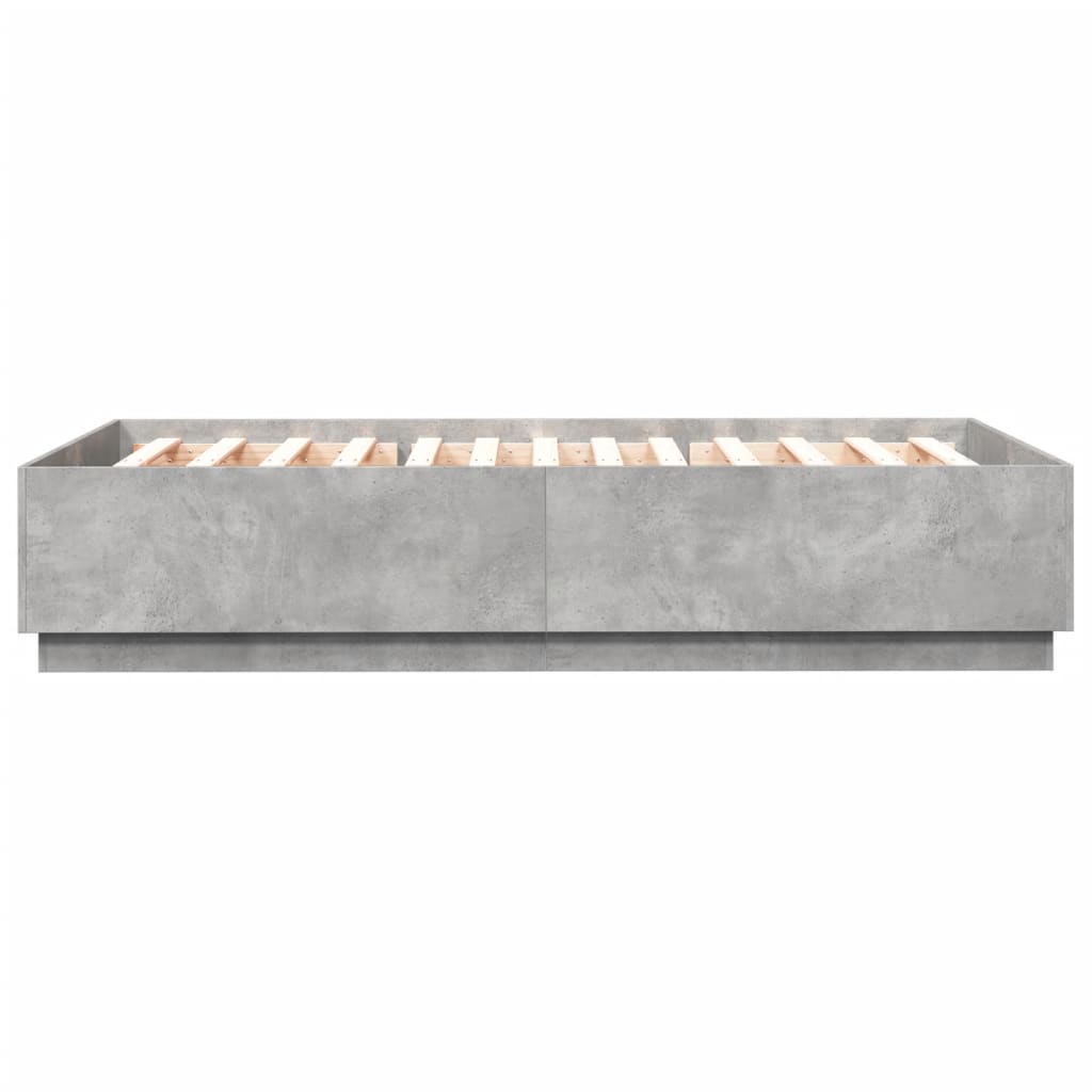 Sengeramme betonggrå 160x200 cm konstruert tre