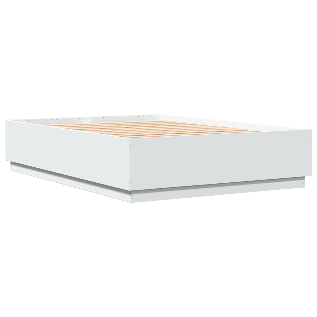 Sengeramme hvit 150x200 cm konstruert tre