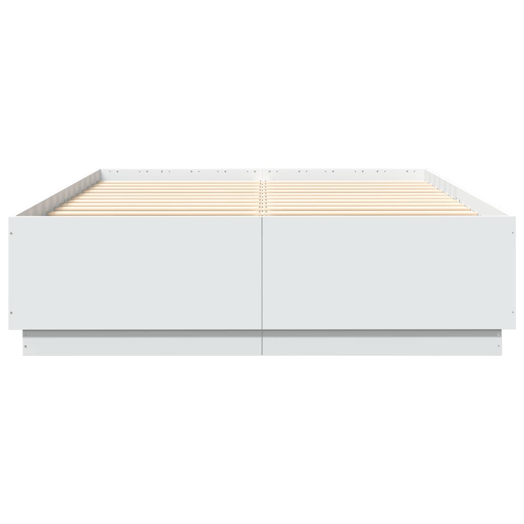 Sengeramme hvit 150x200 cm konstruert tre