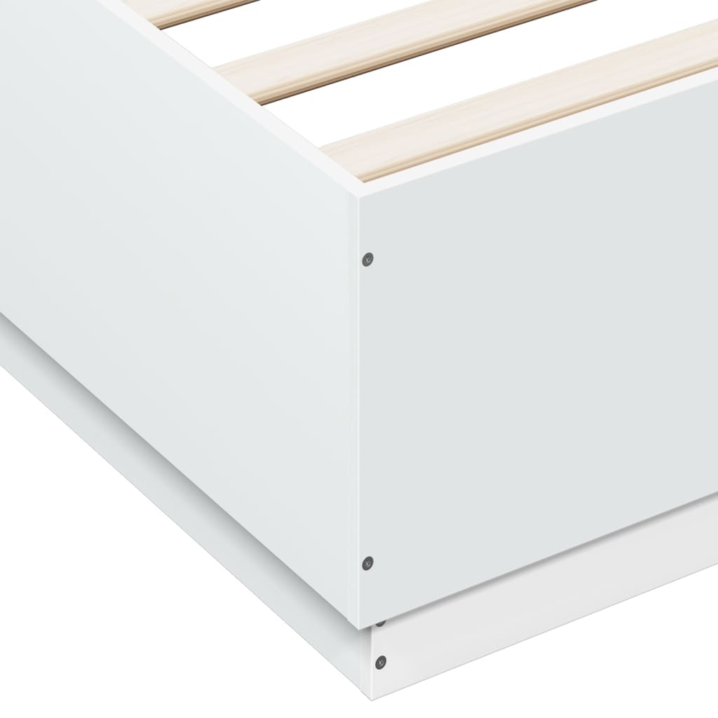 Sengeramme hvit 150x200 cm konstruert tre