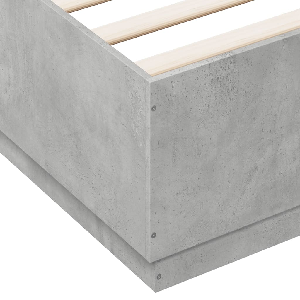 Sengeramme betonggrå 150x200 cm konstruert tre