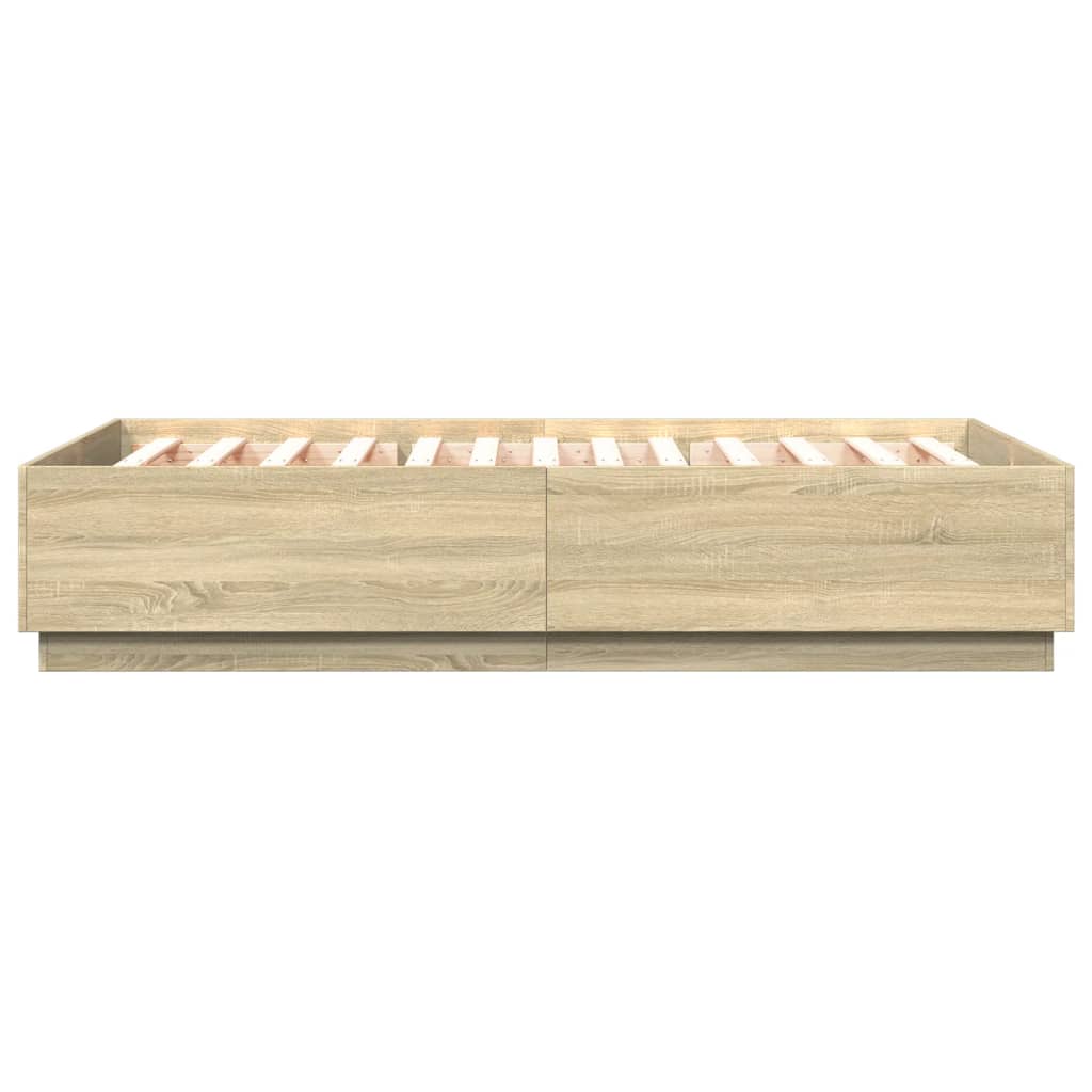 Sengeramme sonoma eik 120x200 cm konstruert tre