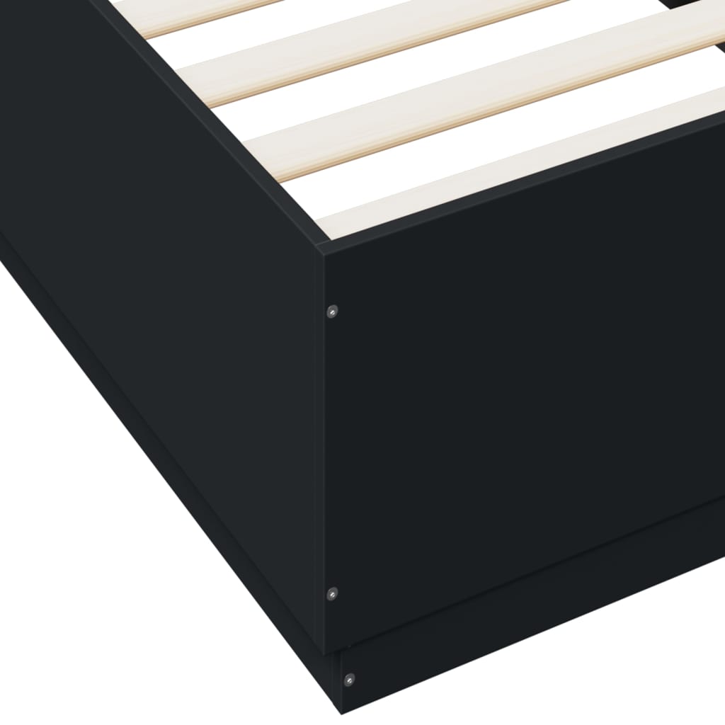 Sengeramme svart 100x200 cm konstruert tre
