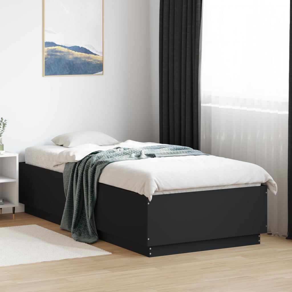 Sengeramme svart 90x200 cm konstruert tre