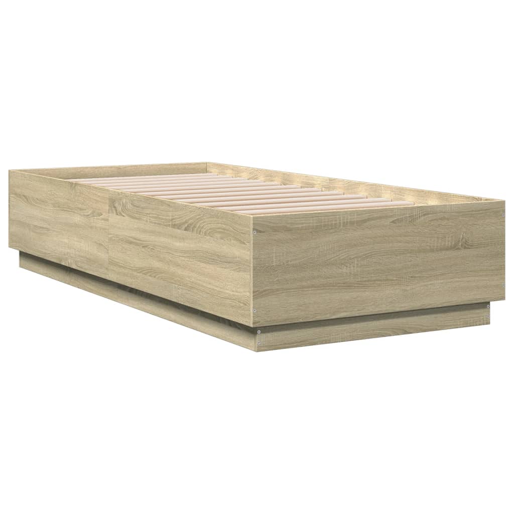 Sengeramme sonoma eik 90x200 cm konstruert tre