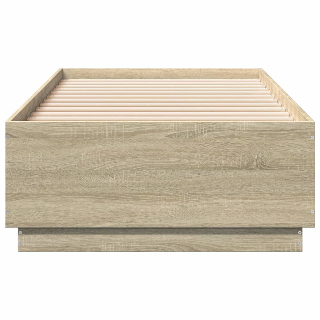 Sengeramme sonoma eik 90x200 cm konstruert tre