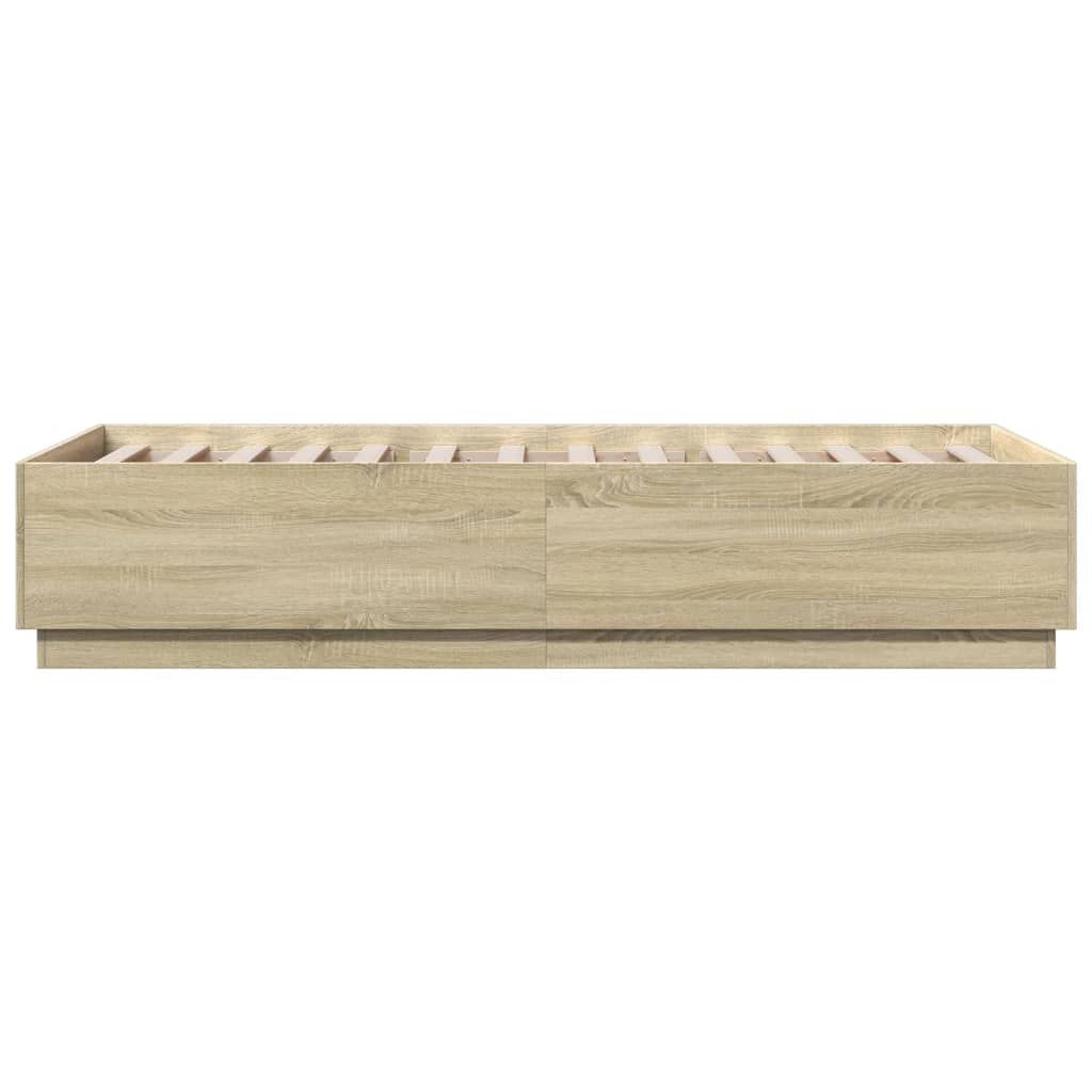 Sengeramme sonoma eik 90x200 cm konstruert tre