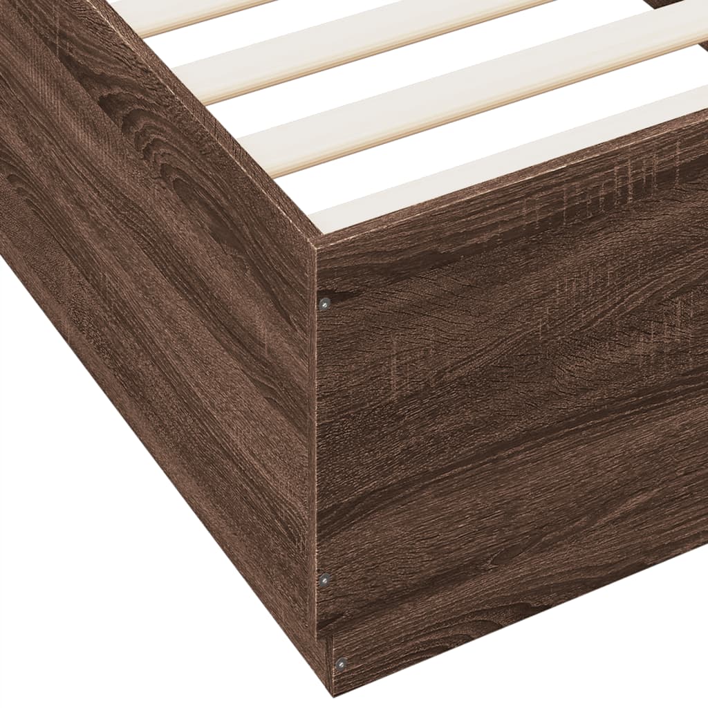 Sengeramme brun eik 90x200 cm konstruert tre