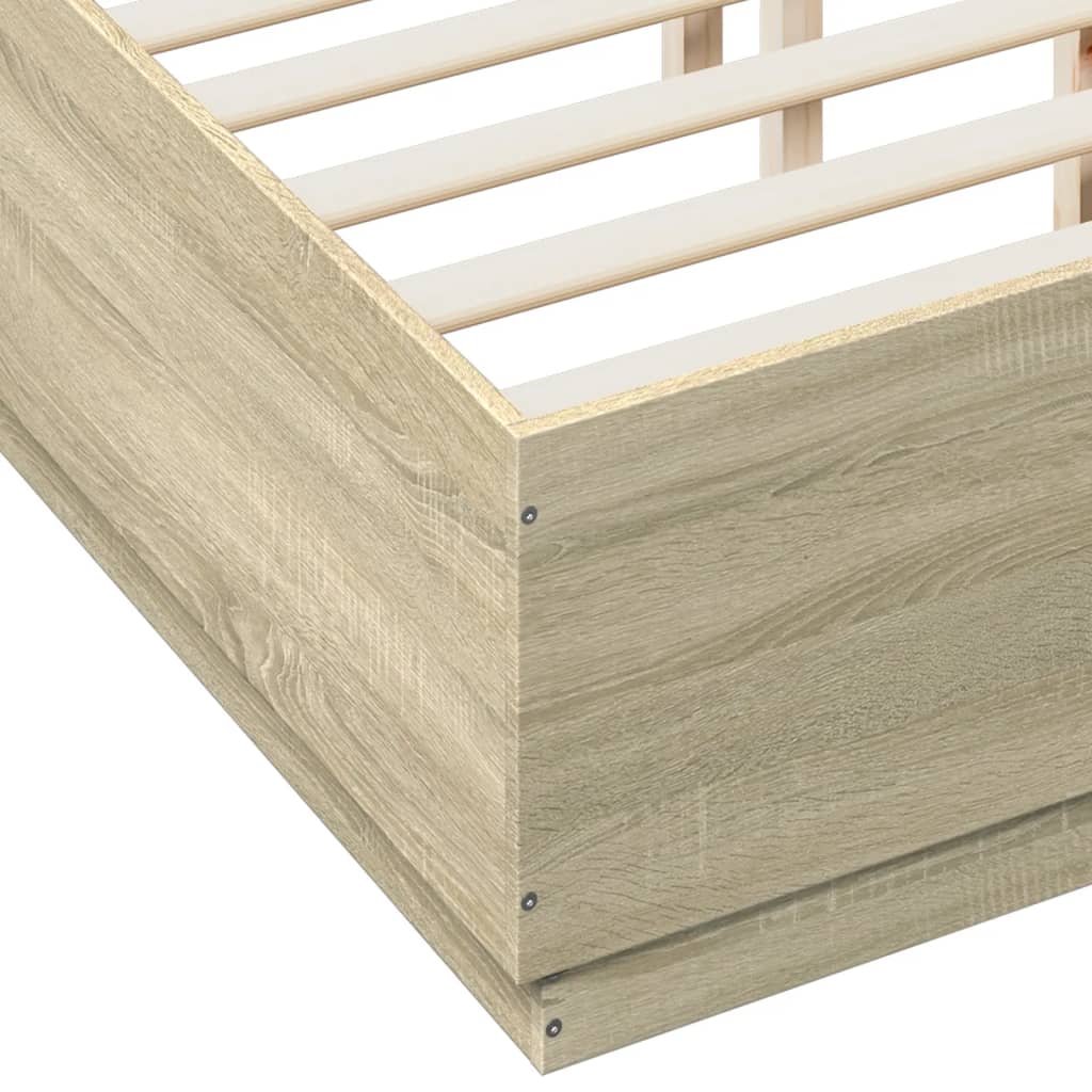 Sengeramme sonoma eik 120x190 cm konstruert tre