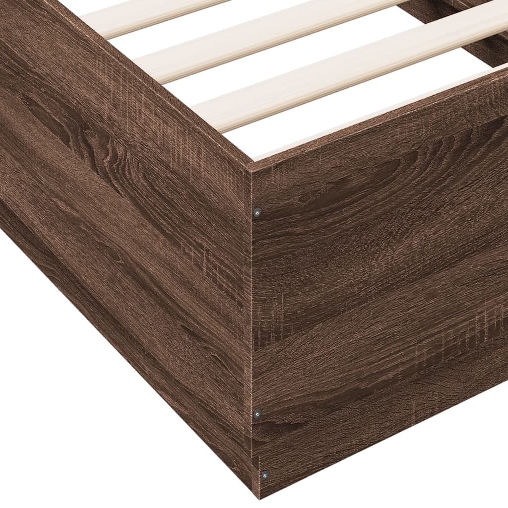 Sengeramme brun eik 90x190 cm konstruert tre