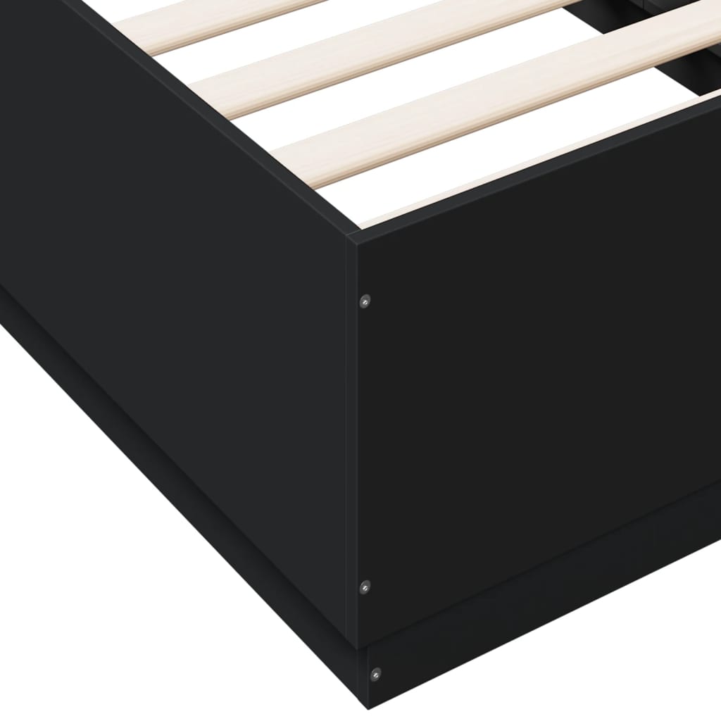 Sengeramme svart 75x190 cm konstruert tre