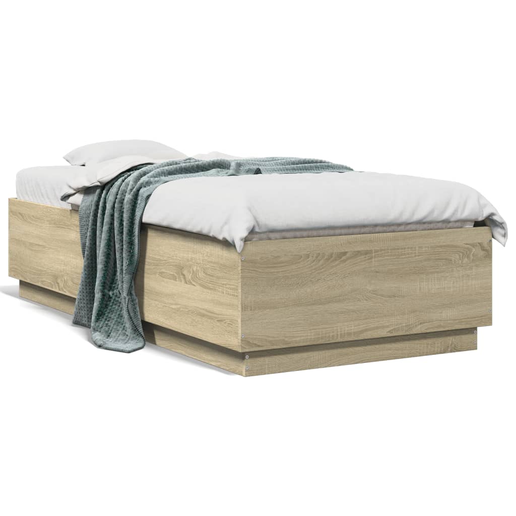 Sengeramme sonoma eik 75x190 cm konstruert tre