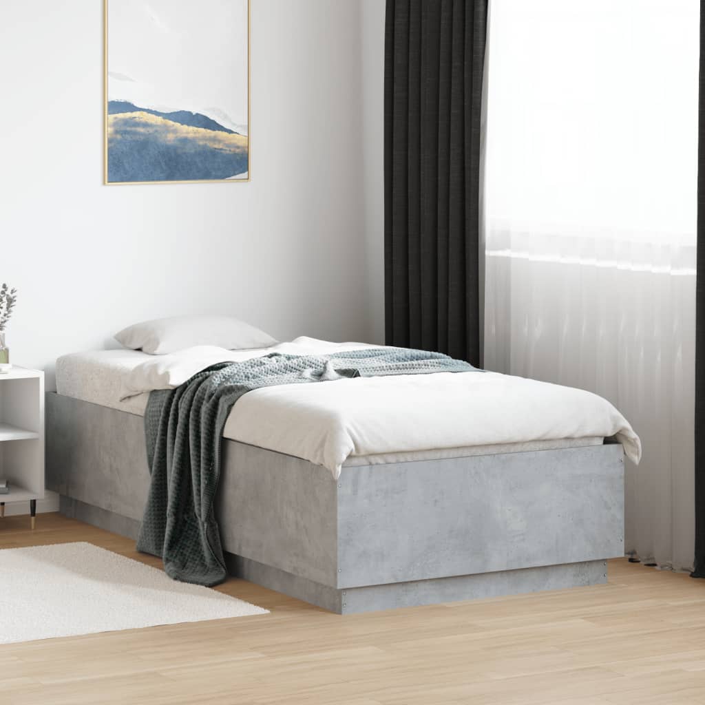 Sengeramme betonggrå 75x190 cm konstruert tre