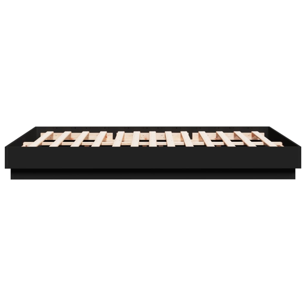 Sengeramme med LED uten Madrass Sort 150x200 cm