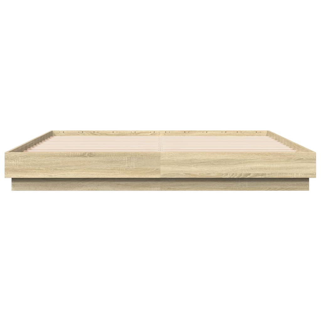 Sengeramme sonoma eik 200x200 cm konstruert tre
