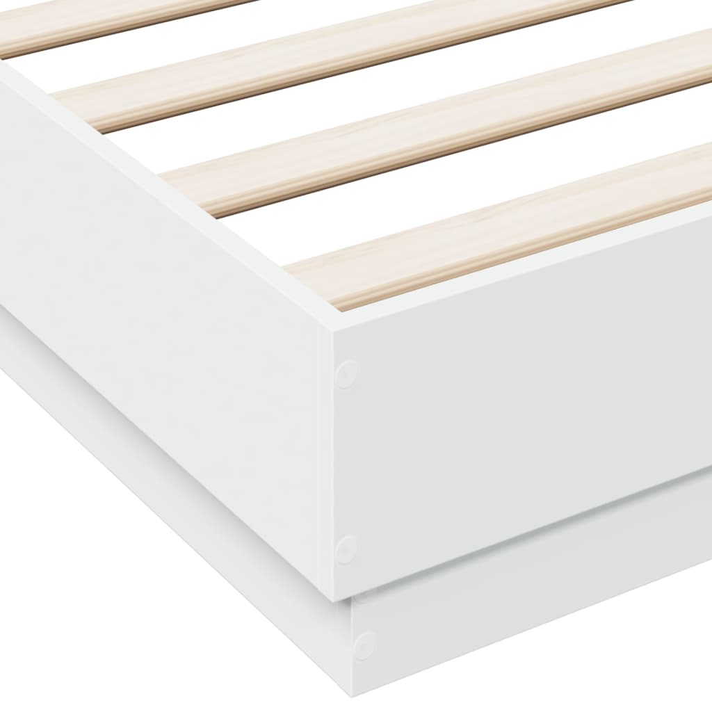 Sengeramme hvit 160x200 cm konstruert tre