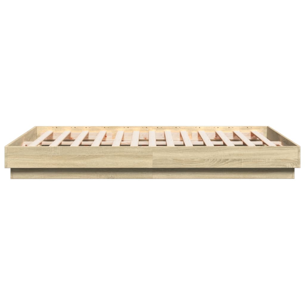 Sengeramme sonoma eik 160x200 cm konstruert tre