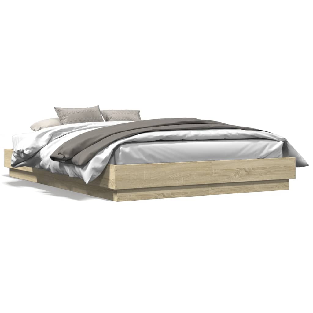 Sengeramme sonoma eik 120x200 cm konstruert tre