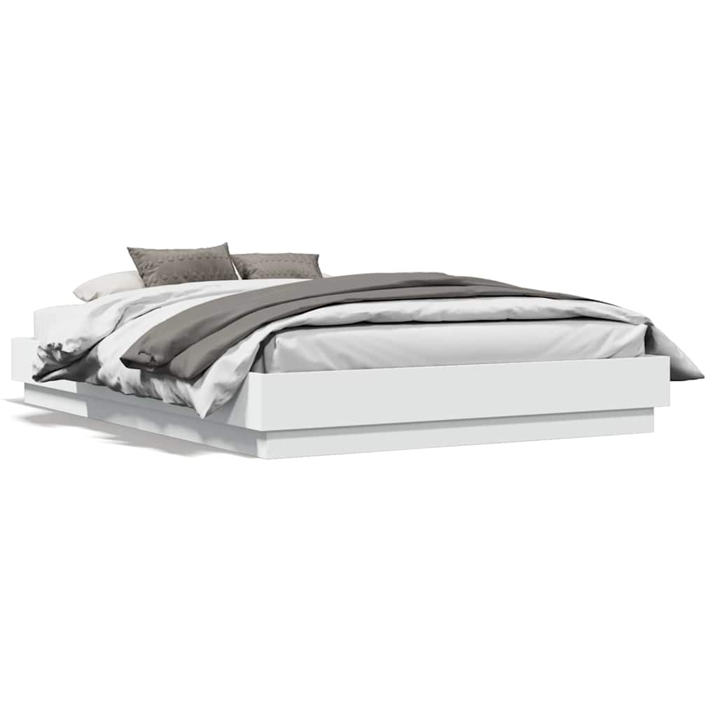 Sengeramme hvit 120x190 cm konstruert tre