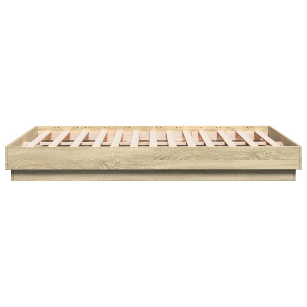 Sengeramme sonoma eik 120x190 cm konstruert tre