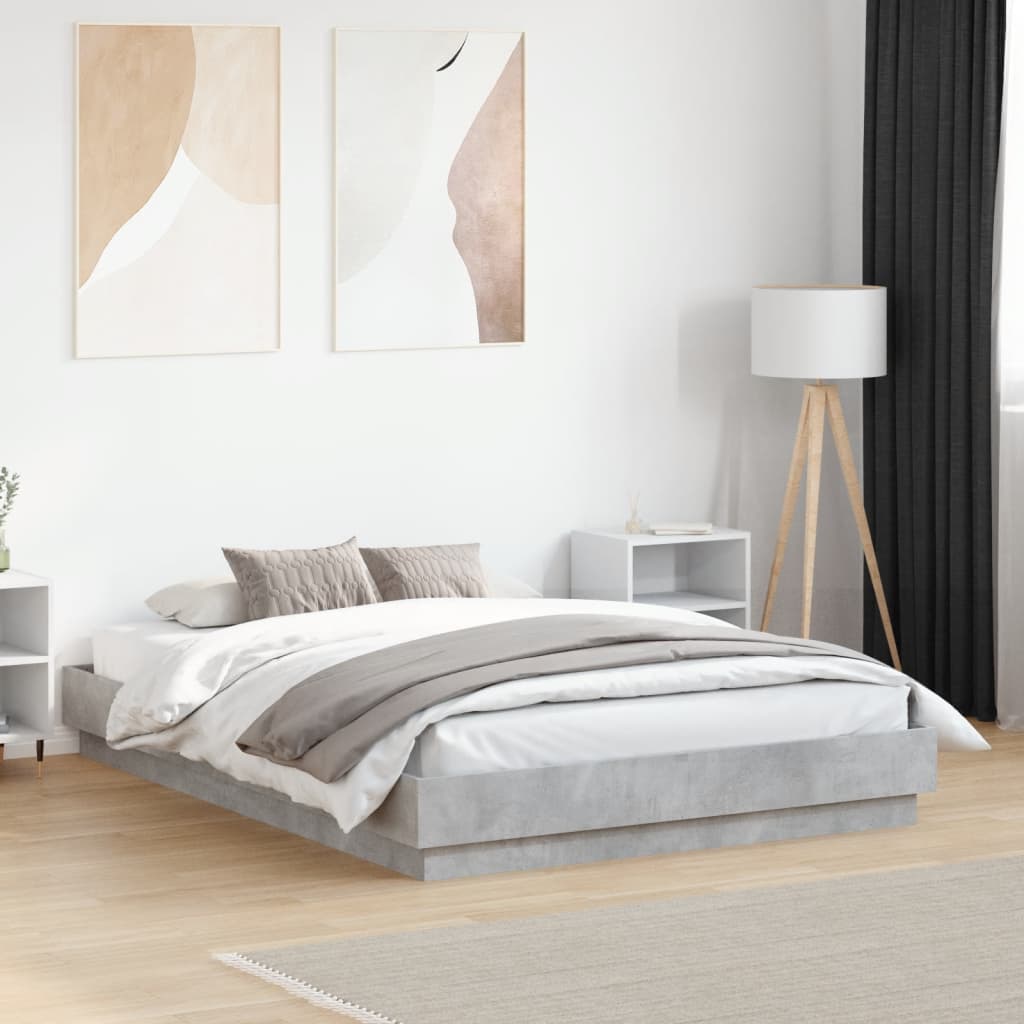 Sengeramme betonggrå 120x190 cm konstruert tre