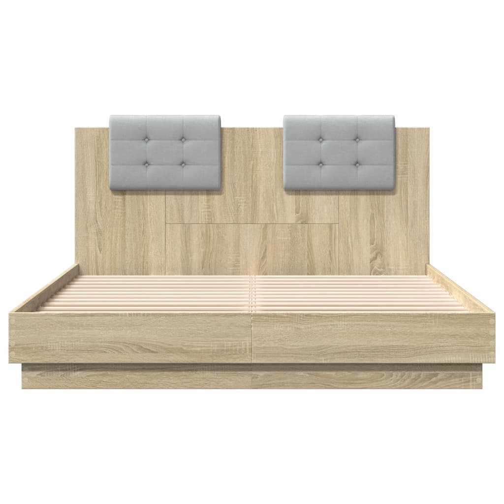 Sengeramme med hodegavl sonoma eik 140x200 cm konstruert tre