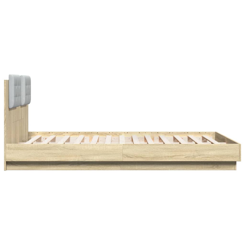 Sengeramme med hodegavl sonoma eik 140x200 cm konstruert tre