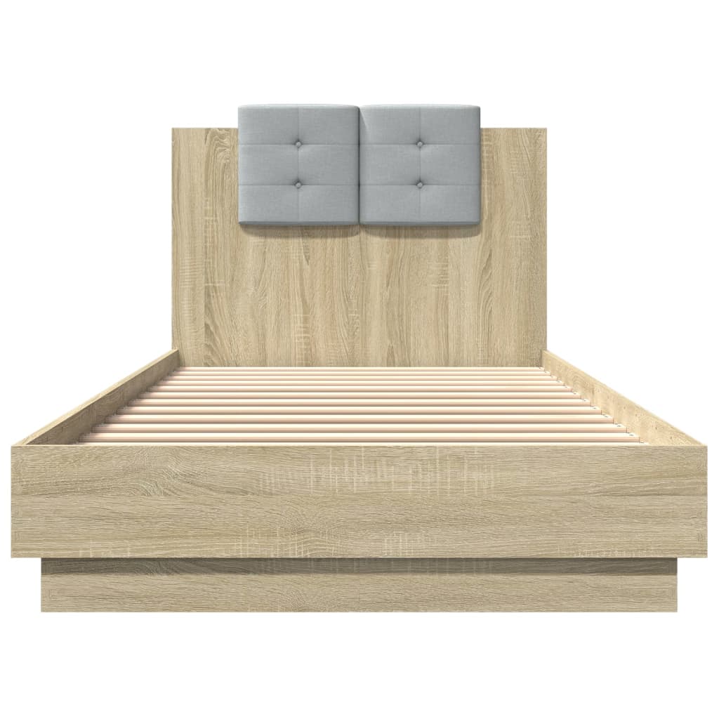 Sengeramme med hodegavl sonoma eik 100x200 cm konstruert tre
