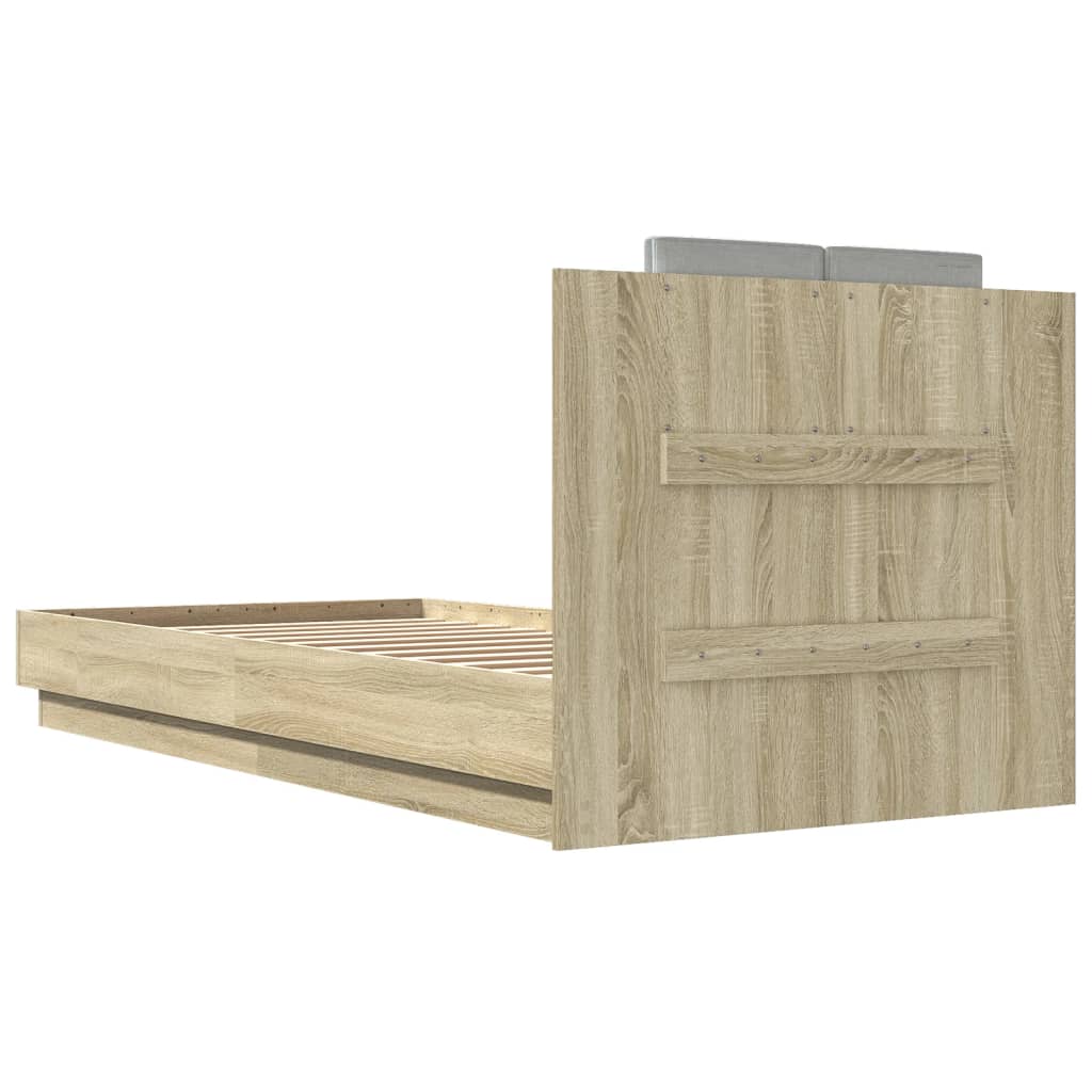 Sengeramme med hodegavl sonoma eik 100x200 cm konstruert tre