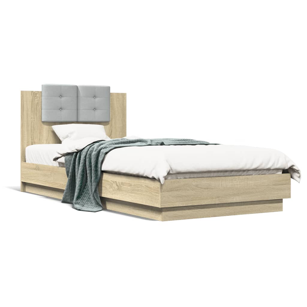 Sengeramme med hodegavl sonoma eik 100x200 cm konstruert tre