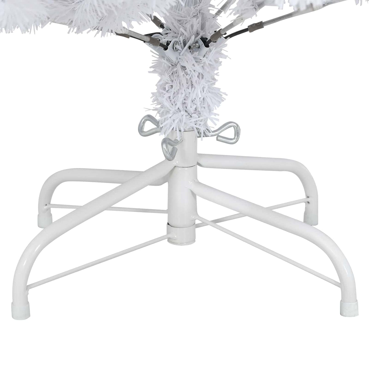 Kunstig juletre med 150 LED Hvit 150 cm PVC og metall