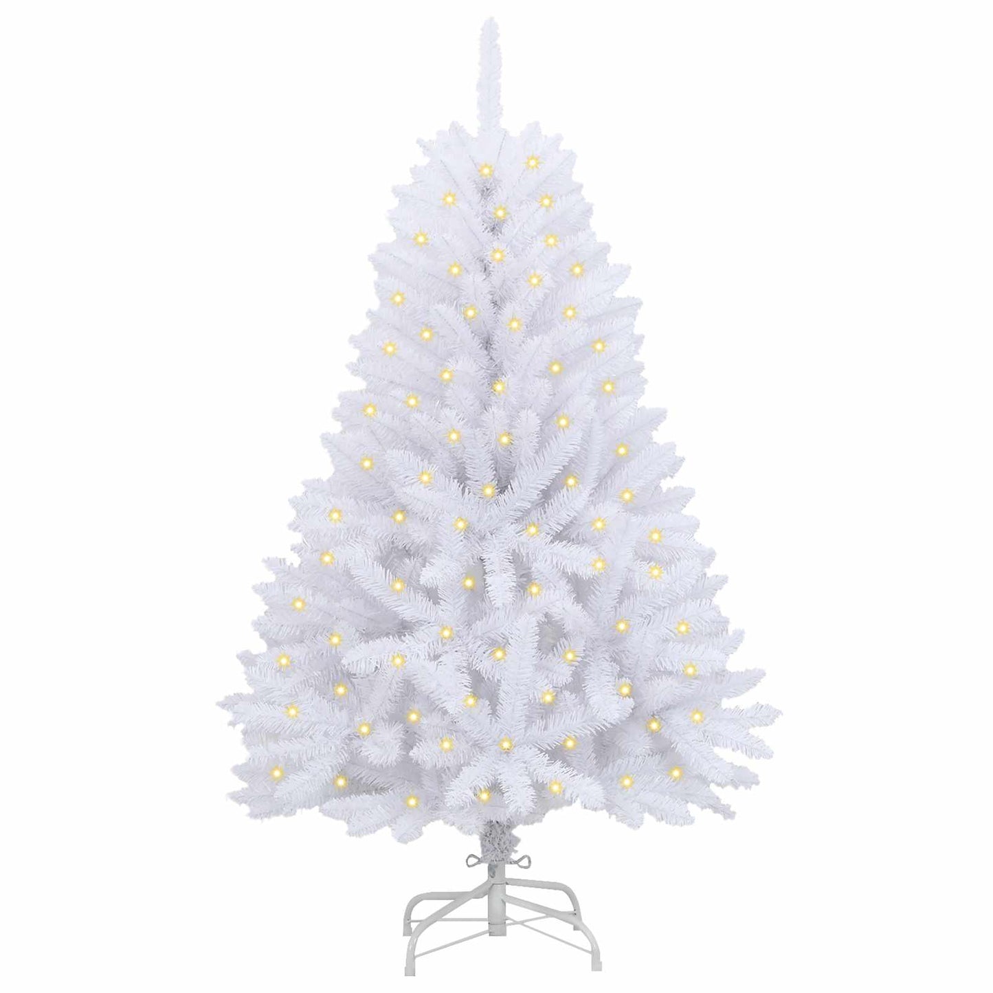 Kunstig juletre med 150 LED Hvit 150 cm PVC og metall