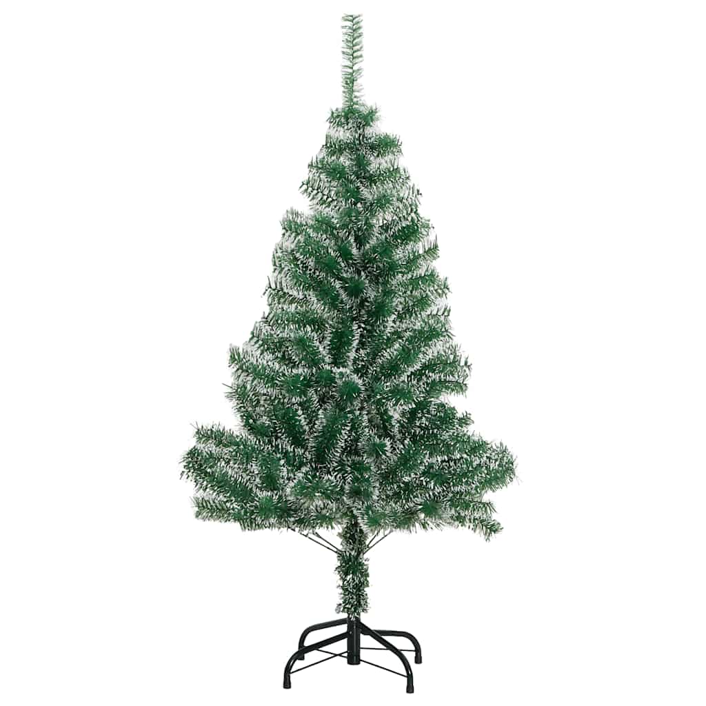 Kunstig juletre med 150 LED kulesett og flokket snø 120 cm