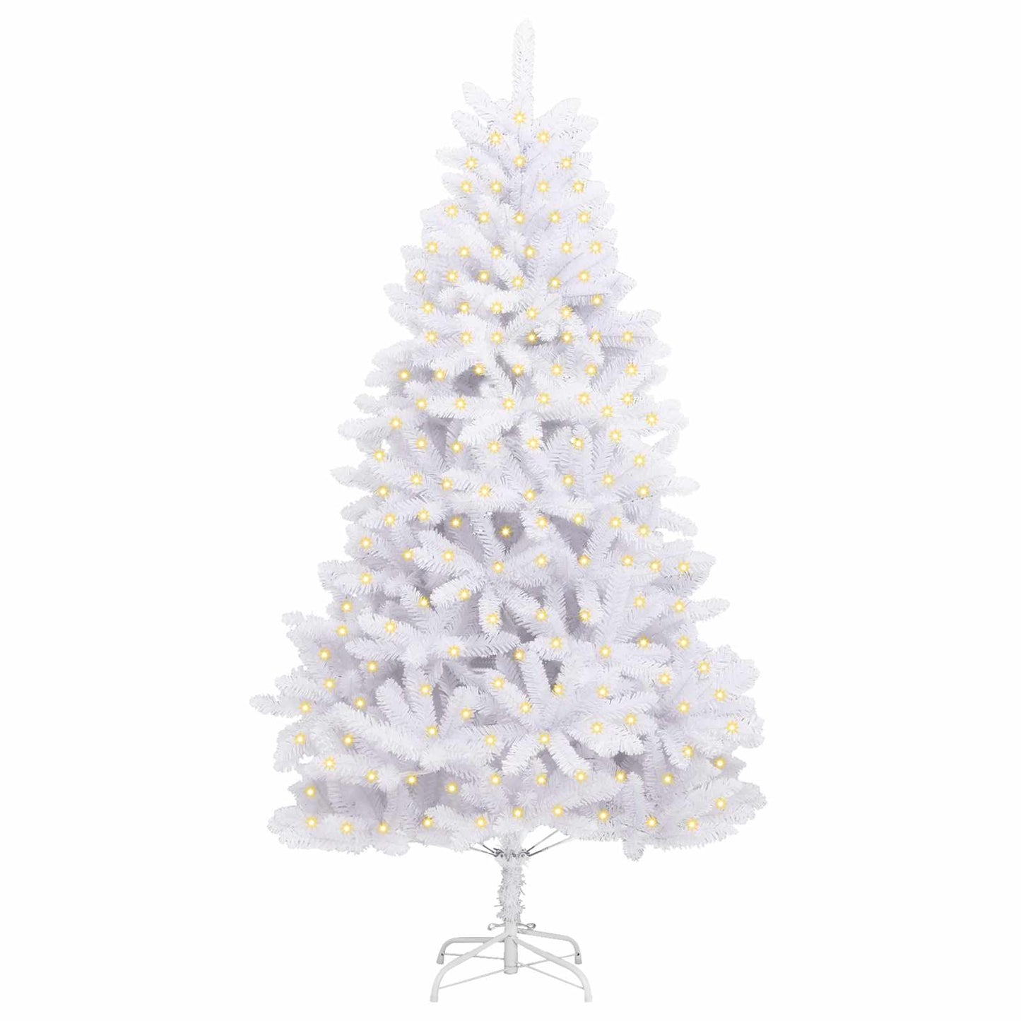 Kunstig juletre med 300 LED Hvit 180 cm PVC og metall