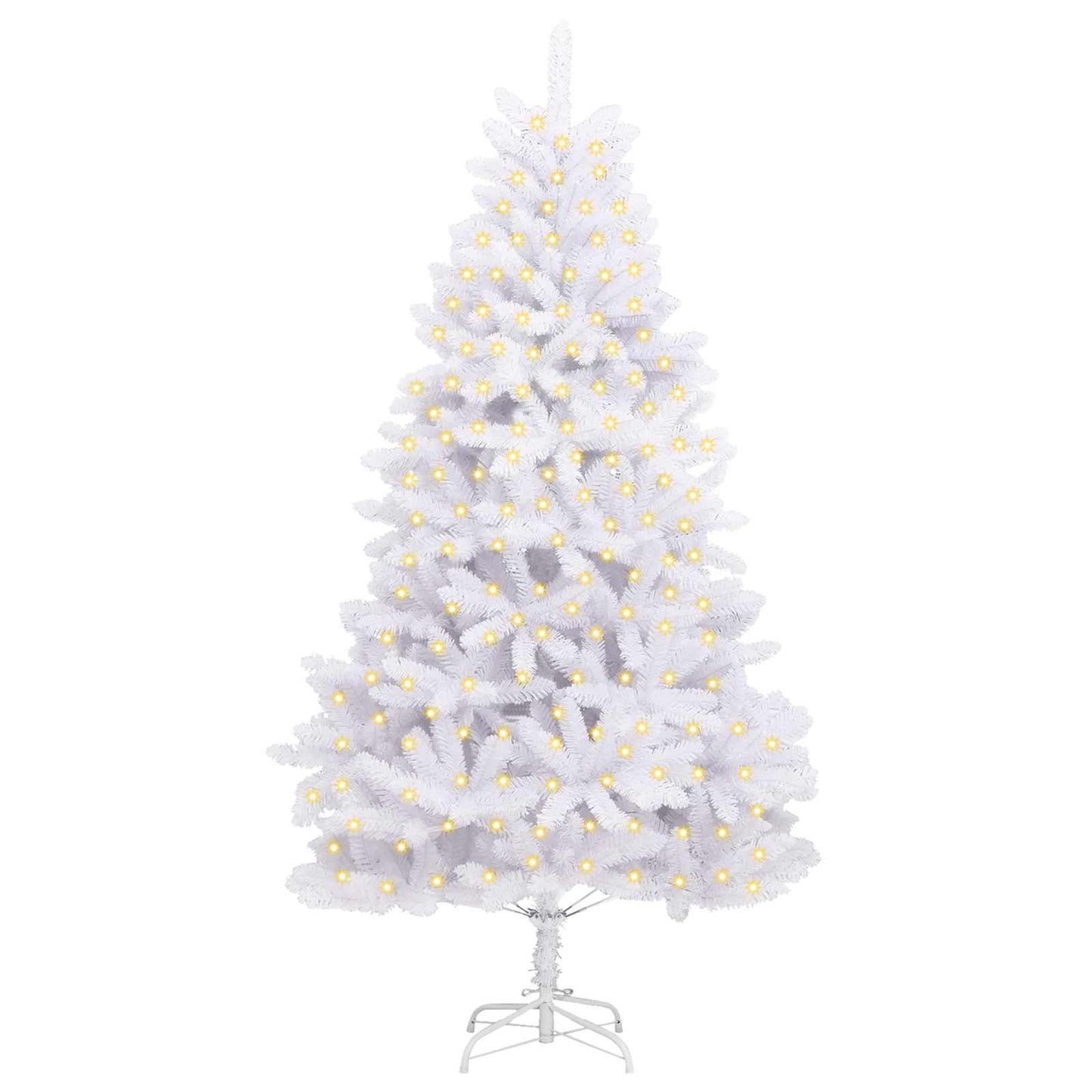 Kunstig juletre med 300 LED Hvit 210 cm PVC og metall