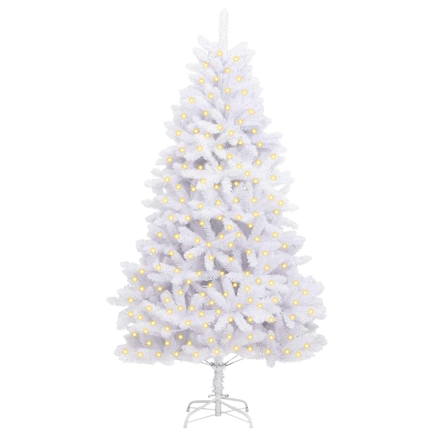 Kunstig juletre med 300 LED Hvit 240 cm PVC og metall