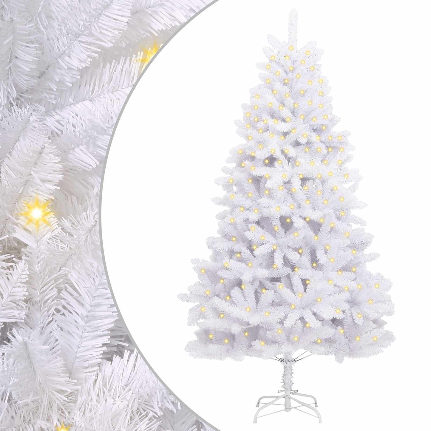Kunstig juletre med 300 LED Hvit 300 cm PVC og metall