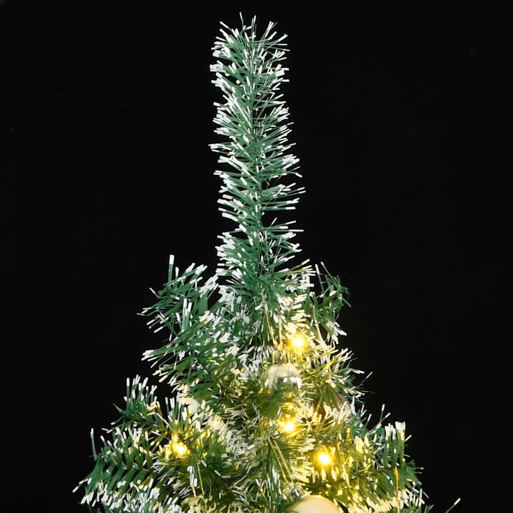 Kunstig juletre med 300 LED kulesett flokket snø 210 cm