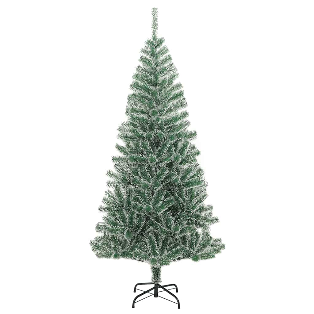 Kunstig juletre med 300 LED kulesett flokket snø 210 cm