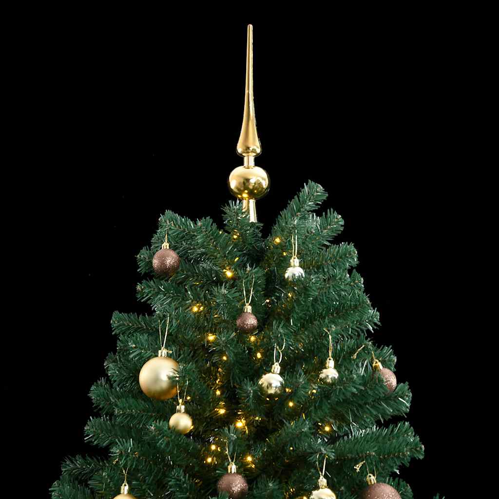 Kunstig hengslet juletre med 300 LED og kulesett 180 cm