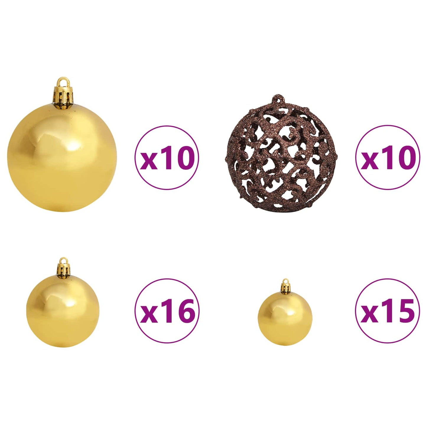 Kunstig juletre Hvit 106 x 106 x 210 cm PVC og metall