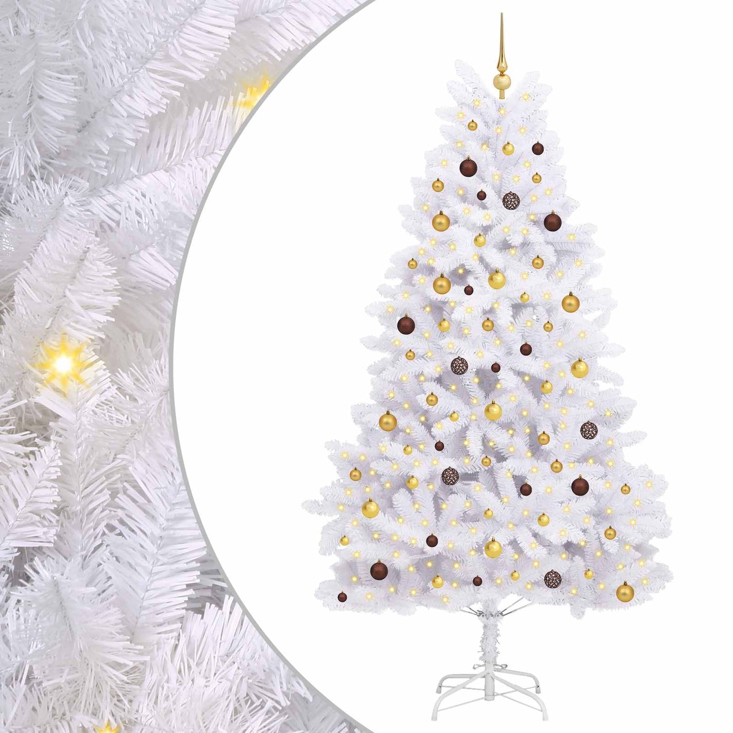 Kunstig juletre Hvit 120 x 120 x 240 cm PVC og metall